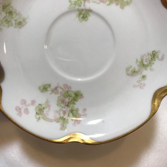 Haviland Floral Limoges Plate White w/Gold Trim GUC Vintage Saucer Tea Schleiger - Picture 4 of 8